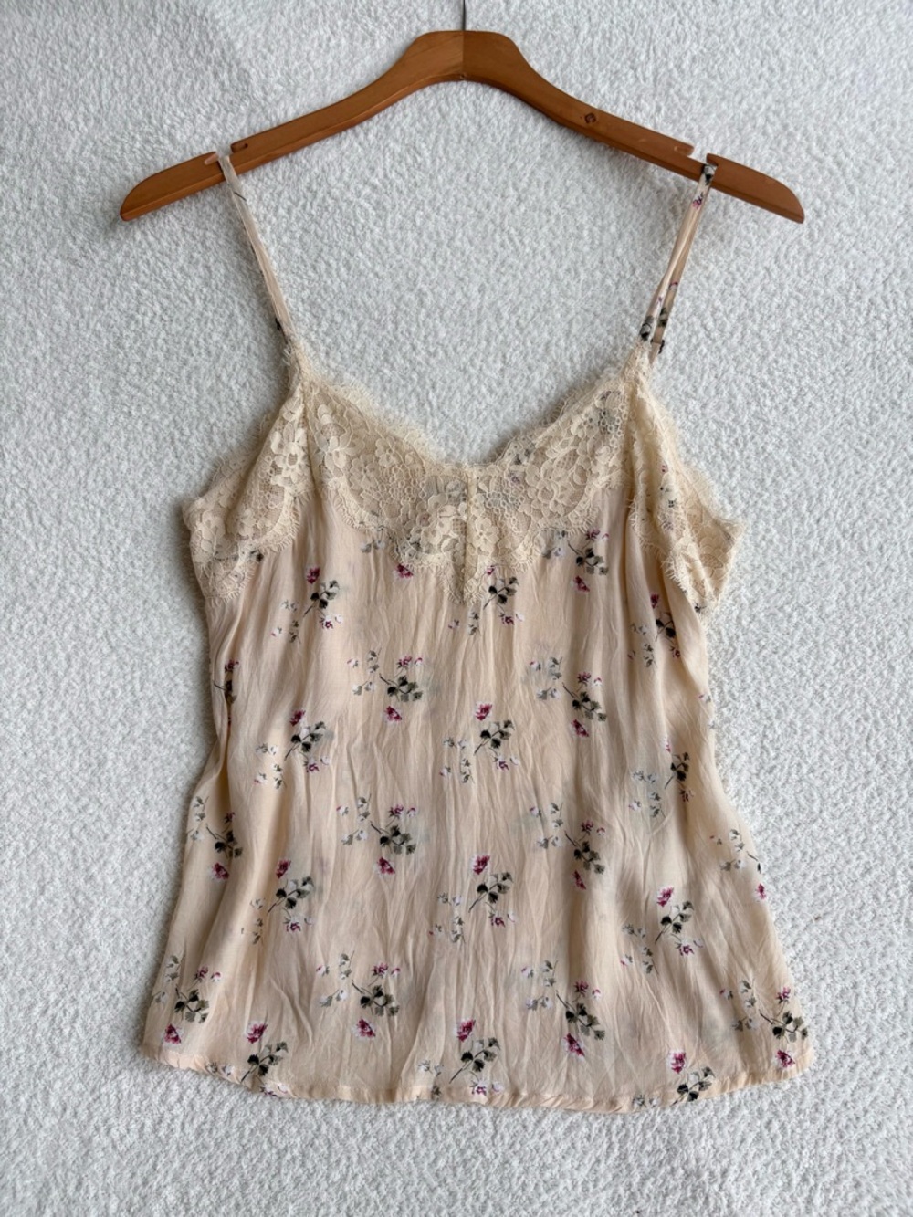 Abercrombie Lace Trim Satin Cami Tank